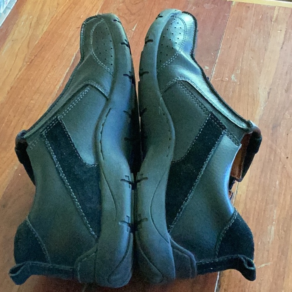 Saddleback BLACK SLIP-ON LEATHER  Streetcars SHOES 👞 Size 10 EPLC